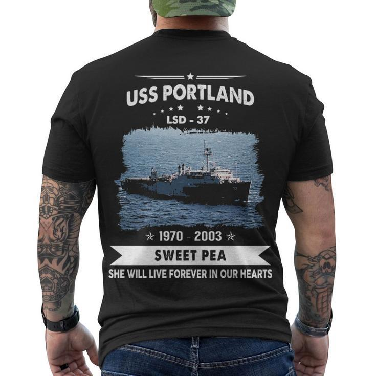 Uss Portland Lsd  V2 Men's Crewneck Short Sleeve Back Print T-shirt