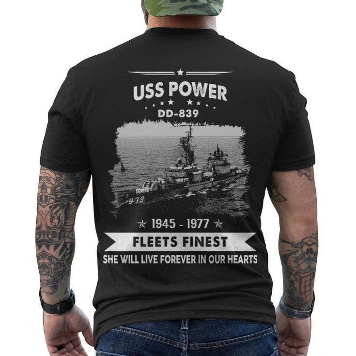 Uss Power Dd  Men's Crewneck Short Sleeve Back Print T-shirt