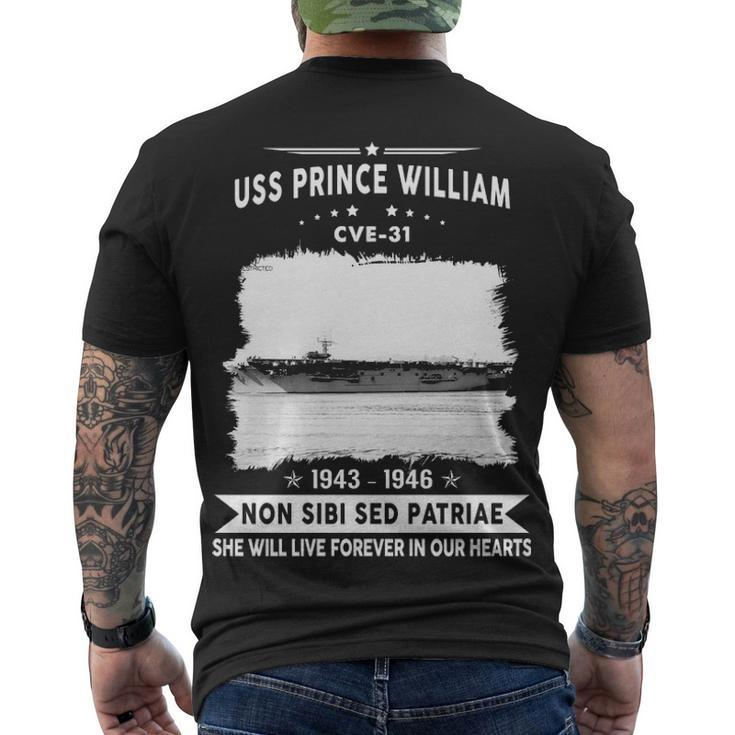 Uss Prince William Cve  Men's Crewneck Short Sleeve Back Print T-shirt