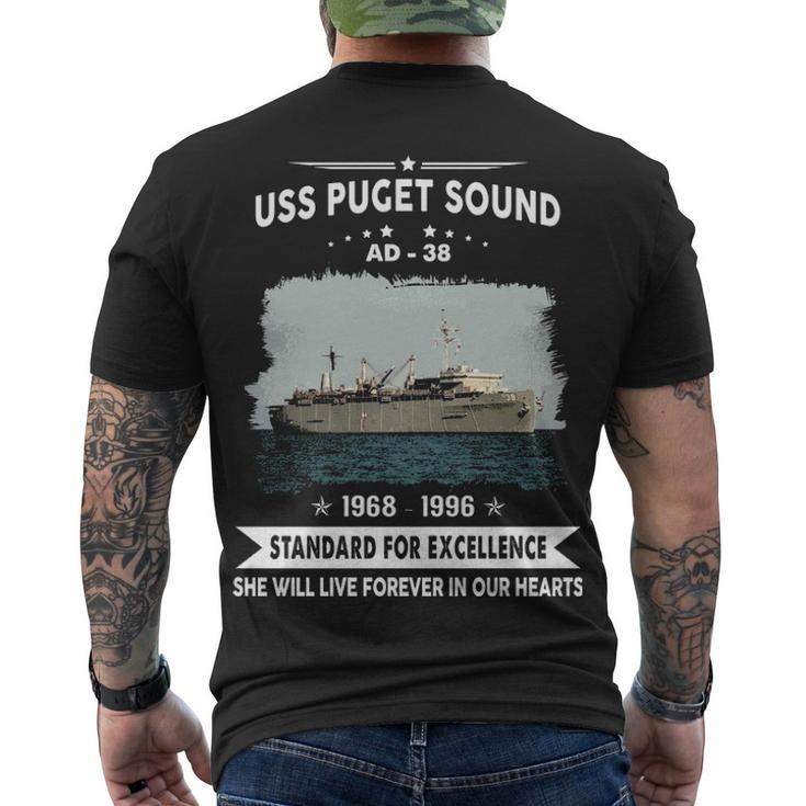 Uss Puget Sound Ad  Men's Crewneck Short Sleeve Back Print T-shirt