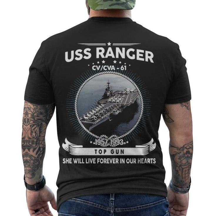 Uss Ranger Cv 61 Cva 61 Front Style Men's Crewneck Short Sleeve Back Print T-shirt