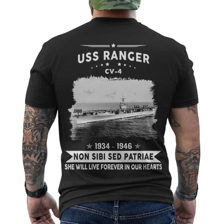 Uss Ranger Cv  V2 Men's Crewneck Short Sleeve Back Print T-shirt