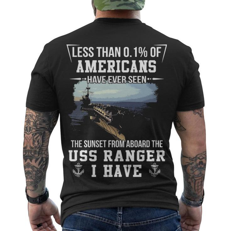 Uss Ranger Cva Cv 61 Sunset Men's Crewneck Short Sleeve Back Print T-shirt