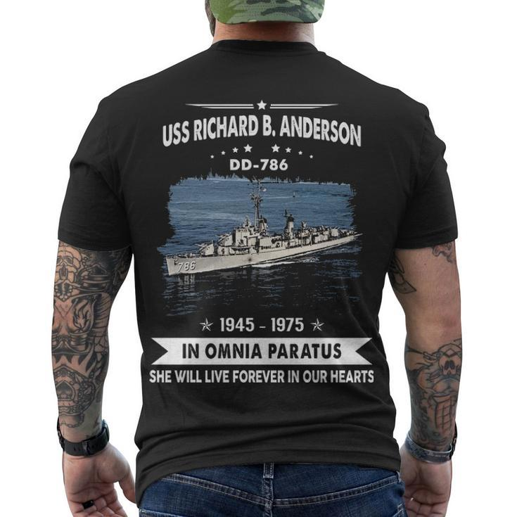 Uss Richard B Anderson Dd  Men's Crewneck Short Sleeve Back Print T-shirt