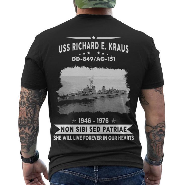 Uss Richard E Kraus Dd  Men's Crewneck Short Sleeve Back Print T-shirt