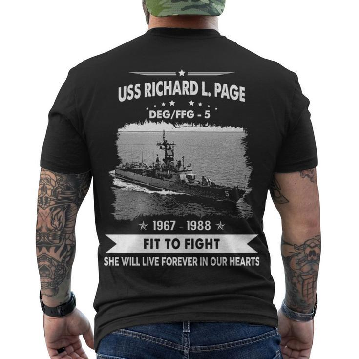 Uss Richard L Page Ffg  Men's Crewneck Short Sleeve Back Print T-shirt