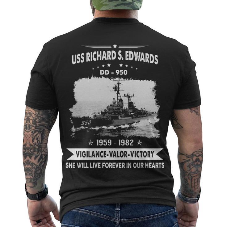 Uss Richard S Edwards Dd 950 Front Style Men's Crewneck Short Sleeve Back Print T-shirt