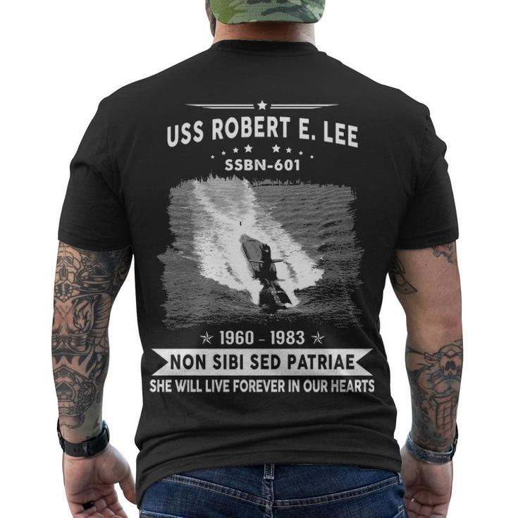 Uss Robert E Lee Ssbn  Men's Crewneck Short Sleeve Back Print T-shirt