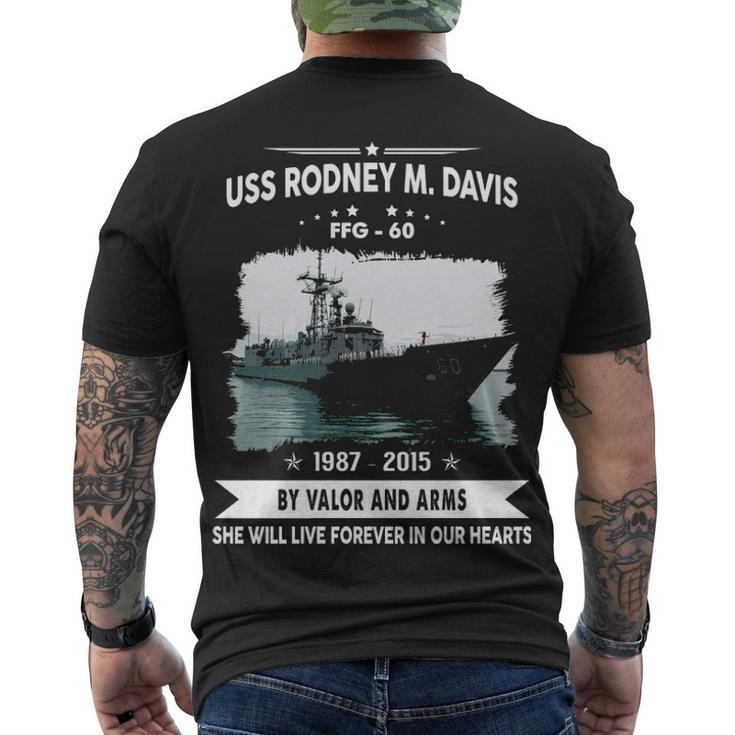Uss Rodney M Davis Ffg  Men's Crewneck Short Sleeve Back Print T-shirt