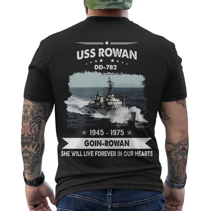 Uss Rowan Dd  Men's Crewneck Short Sleeve Back Print T-shirt