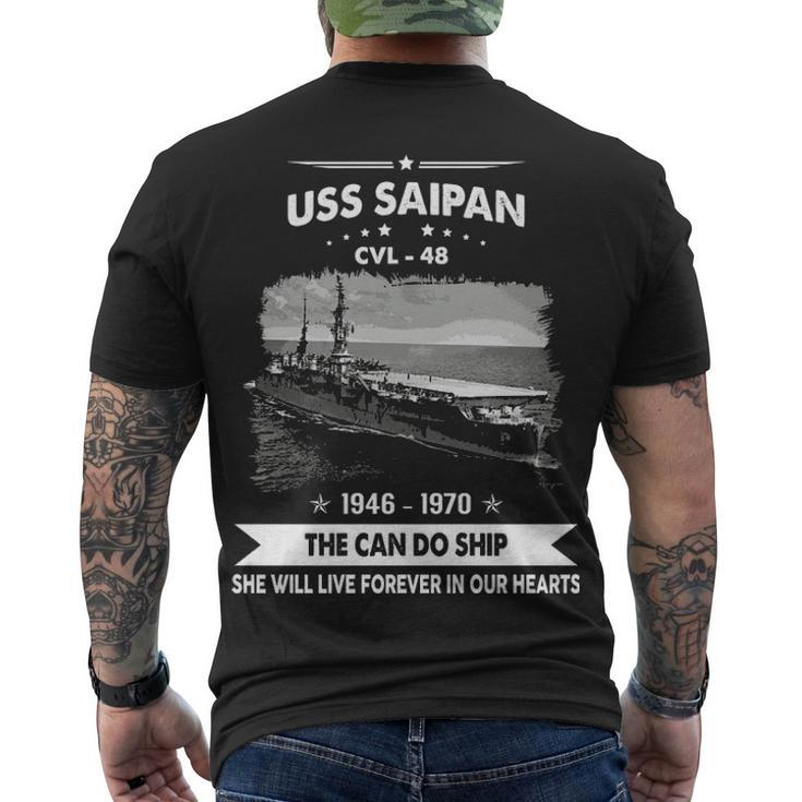 Uss Saipan Cvl  V2 Men's Crewneck Short Sleeve Back Print T-shirt