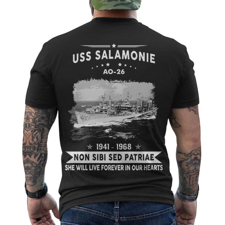 Uss Salamonie Ao Men's Crewneck Short Sleeve Back Print T-shirt