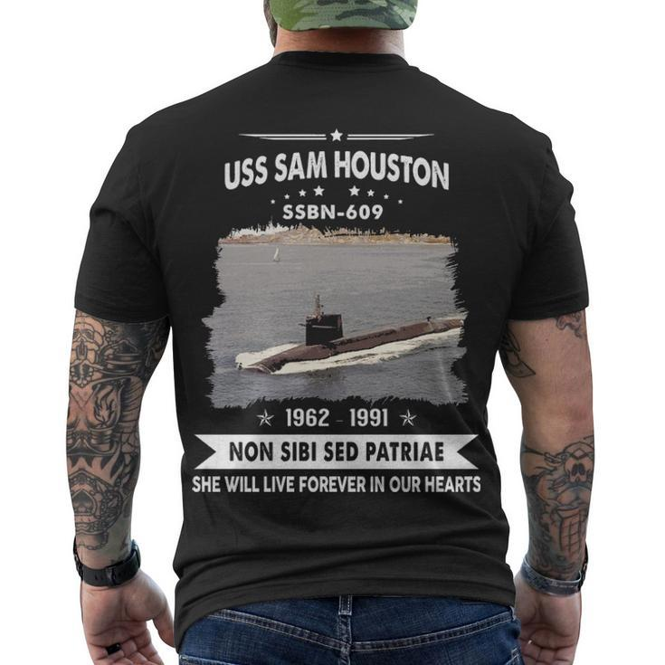 Uss Sam Houston Ssbn  V2 Men's Crewneck Short Sleeve Back Print T-shirt