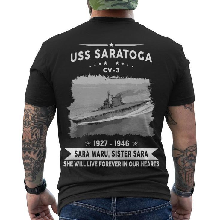 Uss Saratoga Cv  V2 Men's Crewneck Short Sleeve Back Print T-shirt