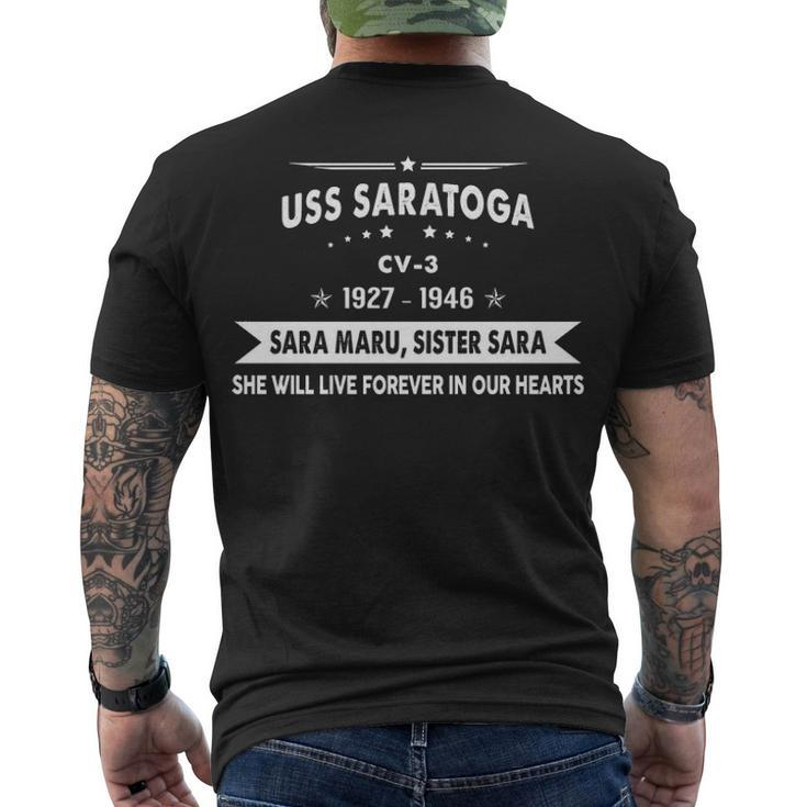 Uss Saratoga Cv  V3 Men's Crewneck Short Sleeve Back Print T-shirt