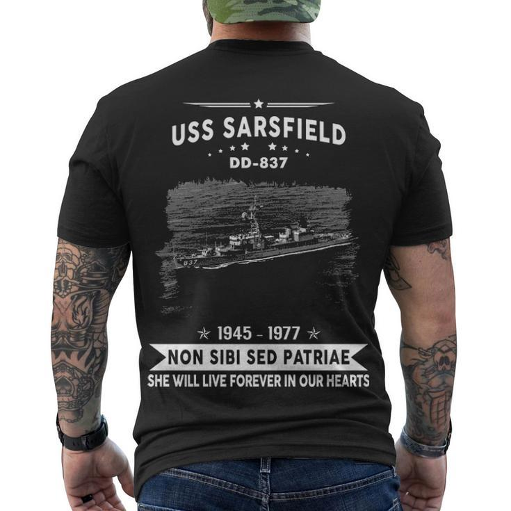 Uss Sarsfield Dd  Men's Crewneck Short Sleeve Back Print T-shirt