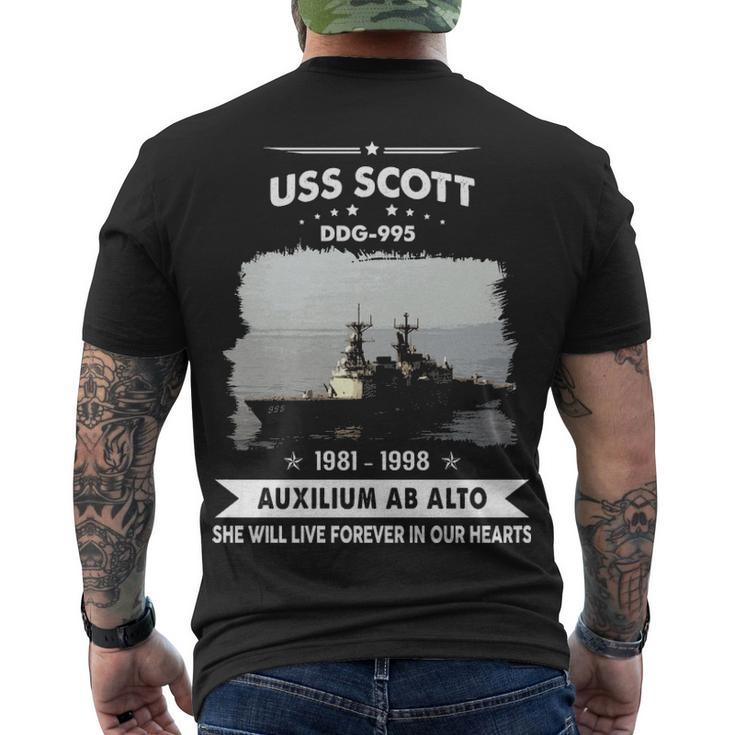 Uss Scott Ddg  Men's Crewneck Short Sleeve Back Print T-shirt