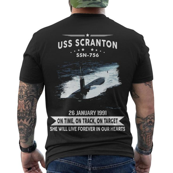 Uss Scranton Ssn  Men's Crewneck Short Sleeve Back Print T-shirt