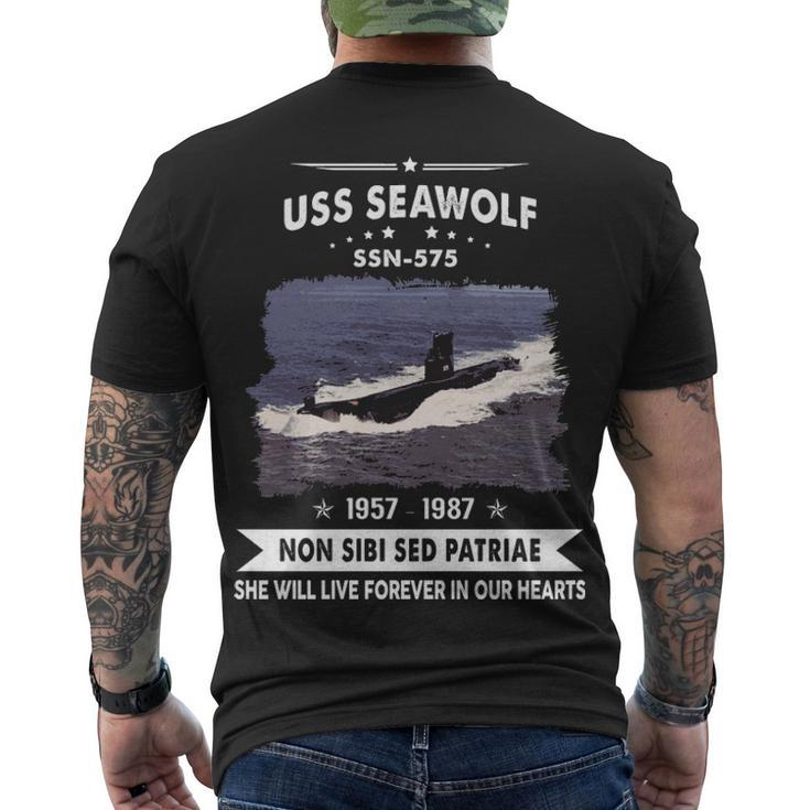 Uss Seawolf Ssn  Men's Crewneck Short Sleeve Back Print T-shirt