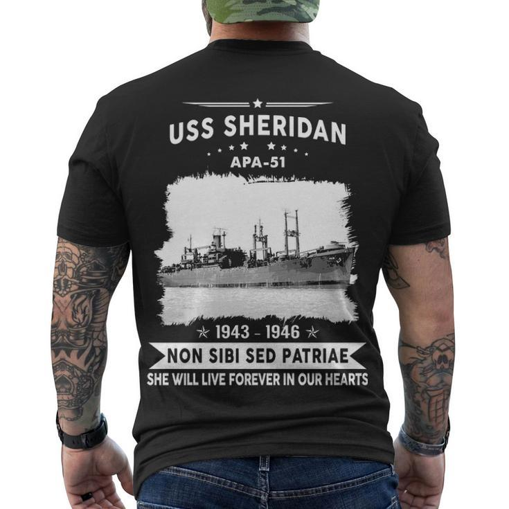 Uss Sheridan Apa  Men's Crewneck Short Sleeve Back Print T-shirt