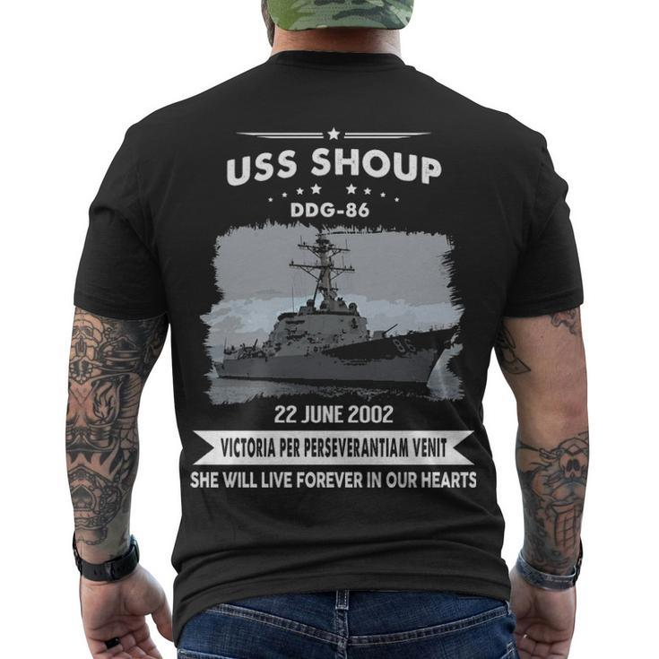 Uss Shoup Ddg  Men's Crewneck Short Sleeve Back Print T-shirt