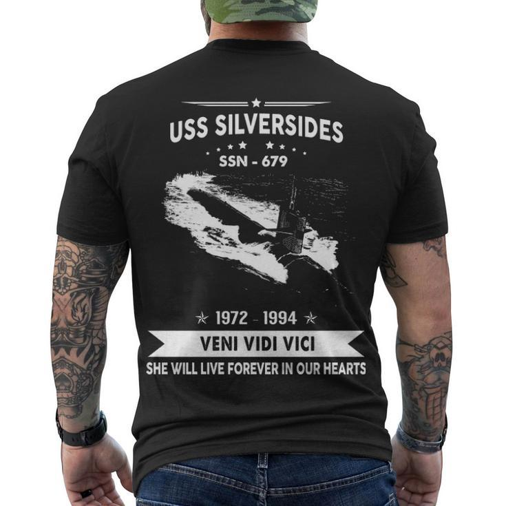 Uss Silversides Ssn  Men's Crewneck Short Sleeve Back Print T-shirt
