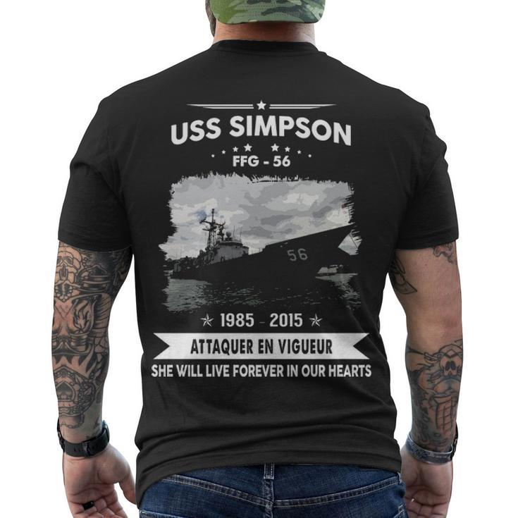 Uss Simpson Ffg  Men's Crewneck Short Sleeve Back Print T-shirt