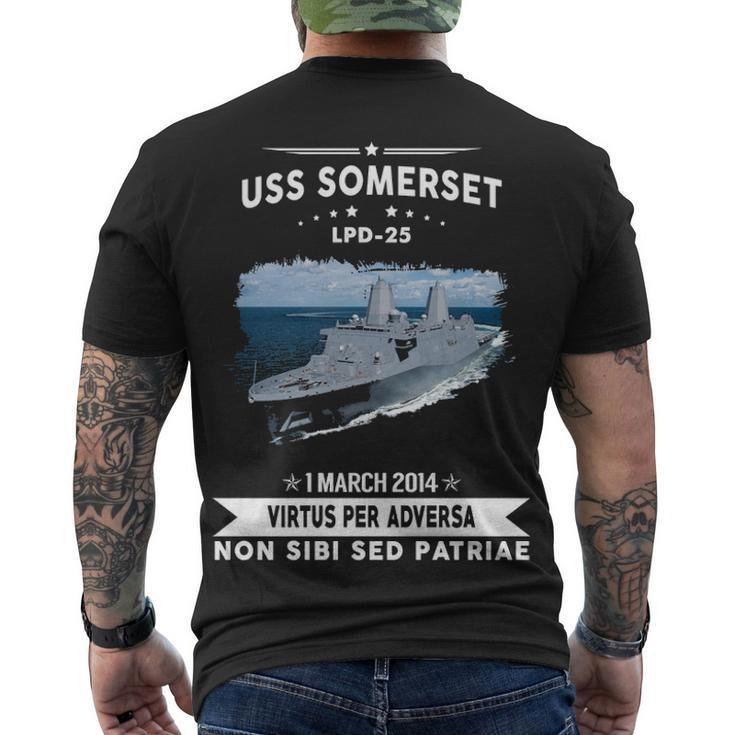 Uss Somerset Lpd  Men's Crewneck Short Sleeve Back Print T-shirt