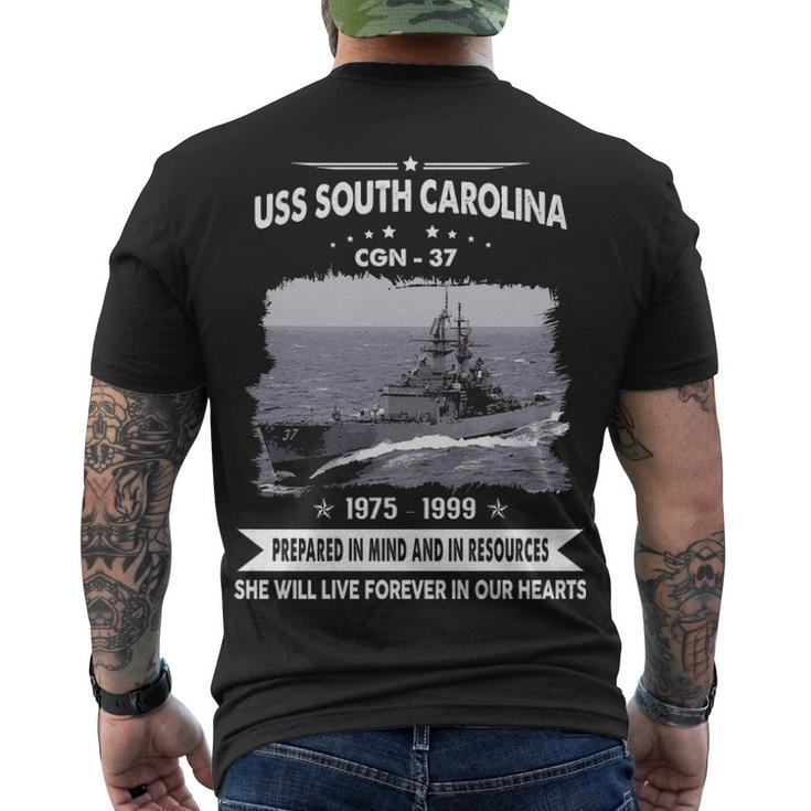 Uss South Carolina Cgn  Men's Crewneck Short Sleeve Back Print T-shirt