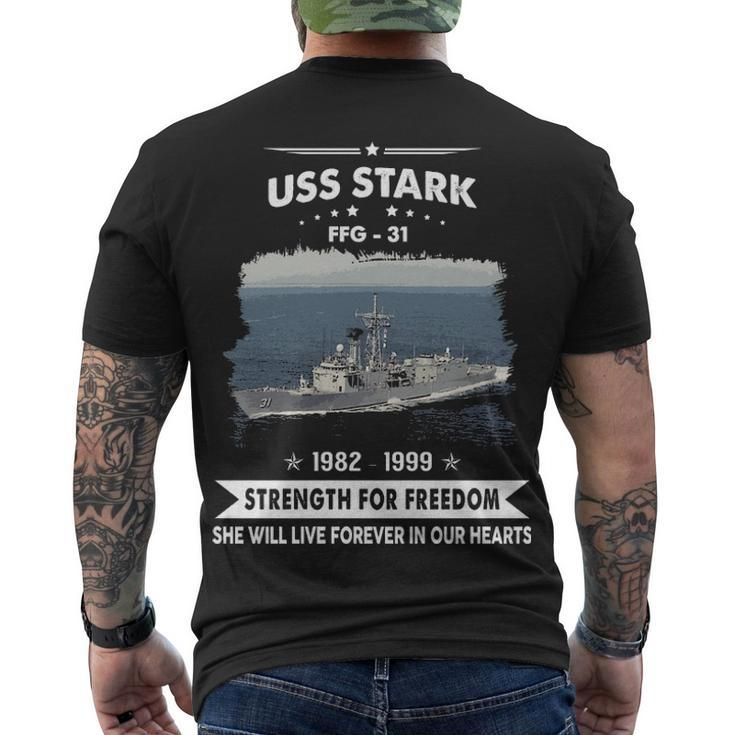 Uss Stark Ffg  Men's Crewneck Short Sleeve Back Print T-shirt