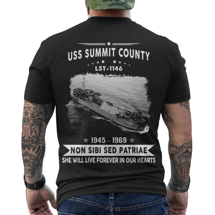 Uss Summit County Lst  Men's Crewneck Short Sleeve Back Print T-shirt