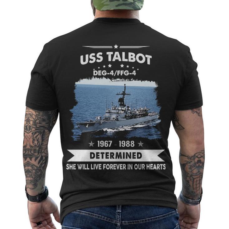 Uss Talbot Ffg 4 Deg  Men's Crewneck Short Sleeve Back Print T-shirt