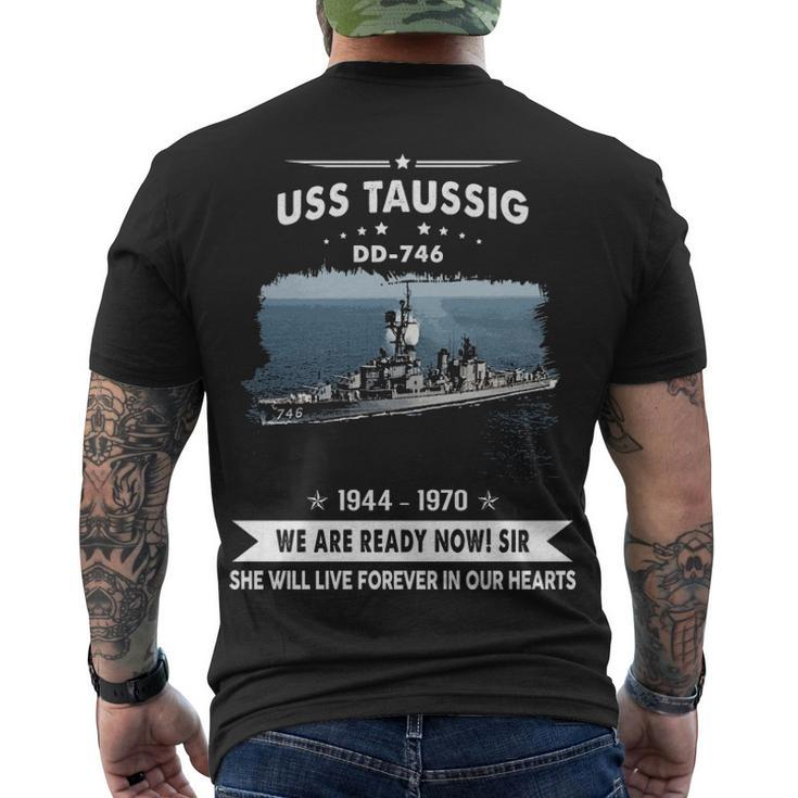 Uss Taussig Dd  Men's Crewneck Short Sleeve Back Print T-shirt