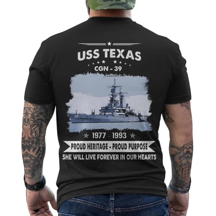 Uss Texas Cgn  Men's Crewneck Short Sleeve Back Print T-shirt