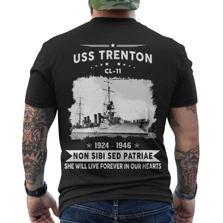 Uss Trenton Cl  Men's Crewneck Short Sleeve Back Print T-shirt