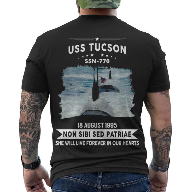 Uss Tucson Ssn  Men's Crewneck Short Sleeve Back Print T-shirt