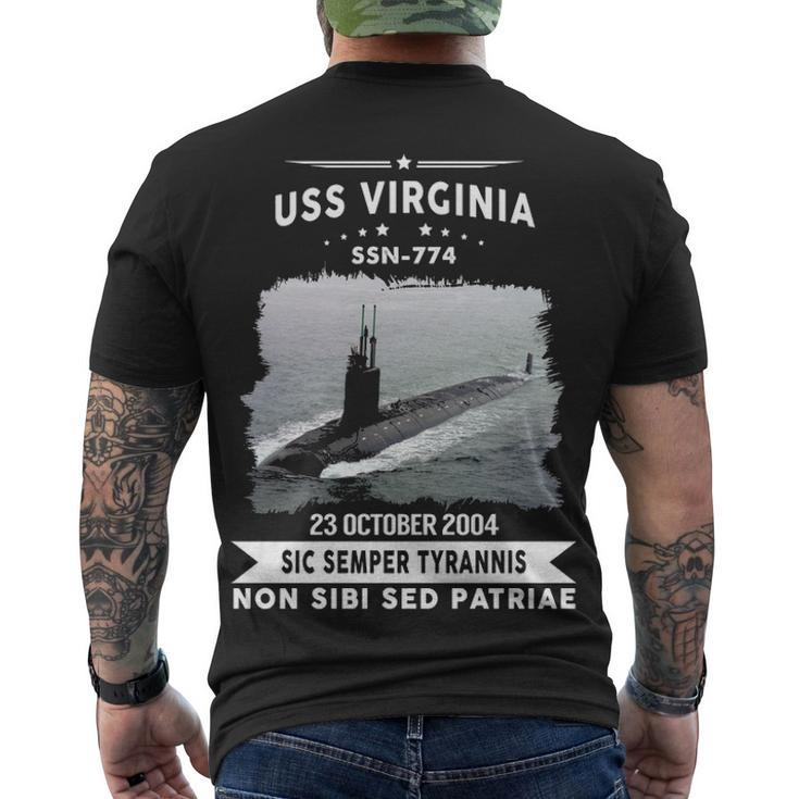 Uss Virginia Ssn  Men's Crewneck Short Sleeve Back Print T-shirt