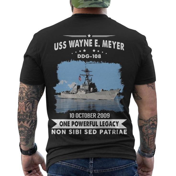 Uss Wayne E Meyer Ddg  Men's Crewneck Short Sleeve Back Print T-shirt
