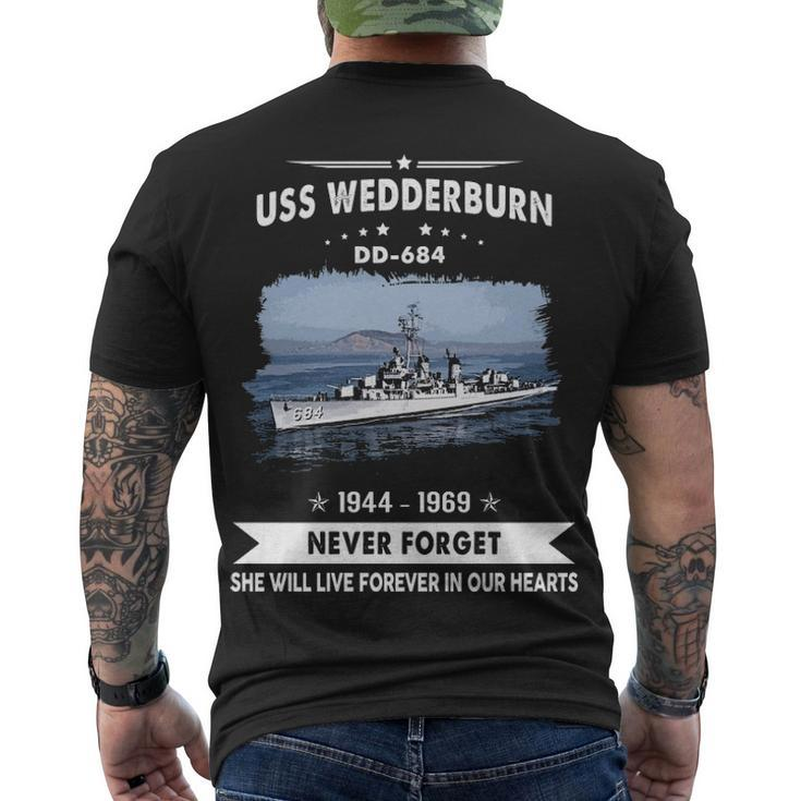 Uss Wedderburn Dd  Men's Crewneck Short Sleeve Back Print T-shirt