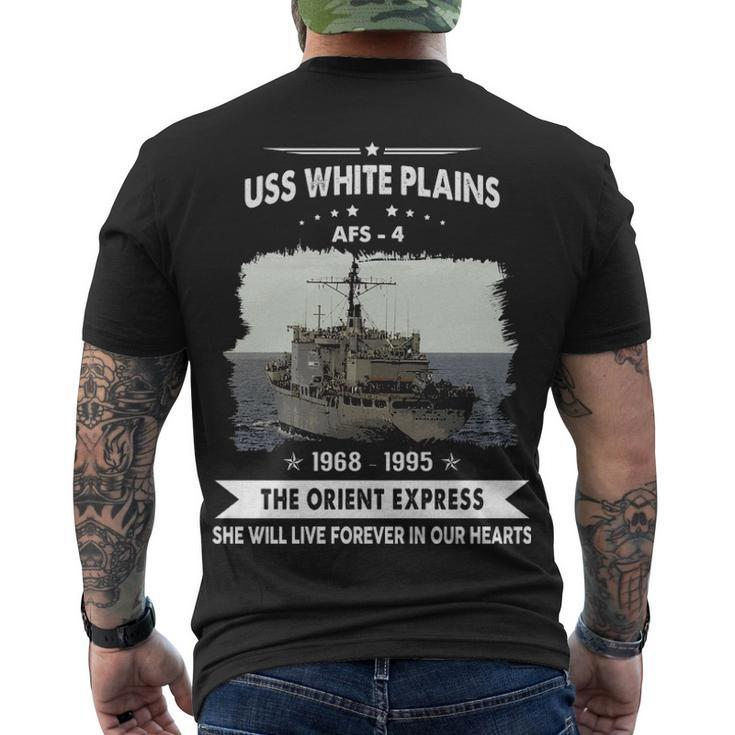 Uss White Plains Afs  Men's Crewneck Short Sleeve Back Print T-shirt