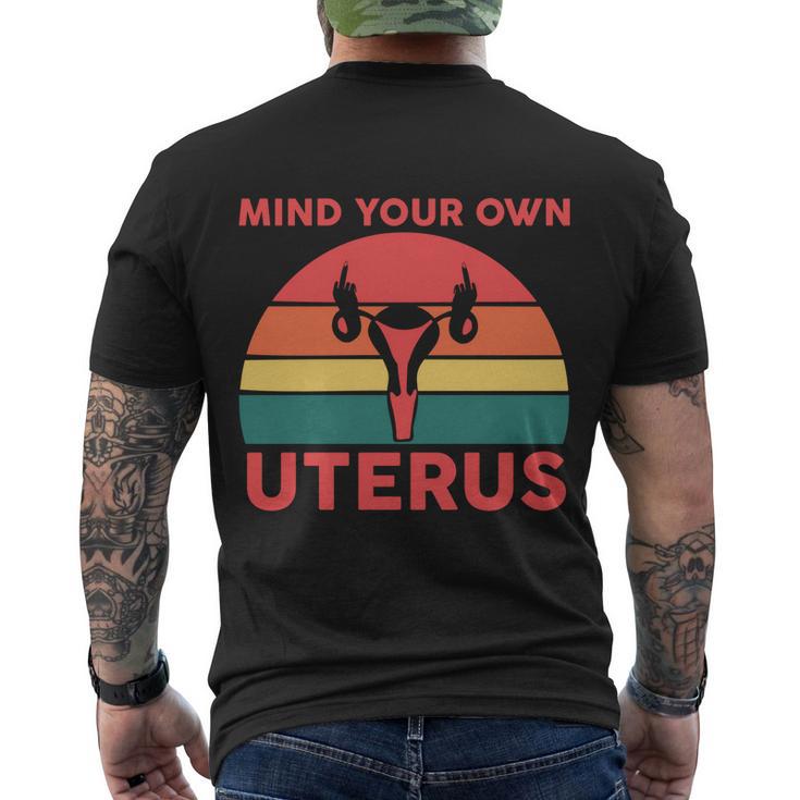 Uterus Shows Middle Finger Feminist Feminism Gift Men's Crewneck Short Sleeve Back Print T-shirt