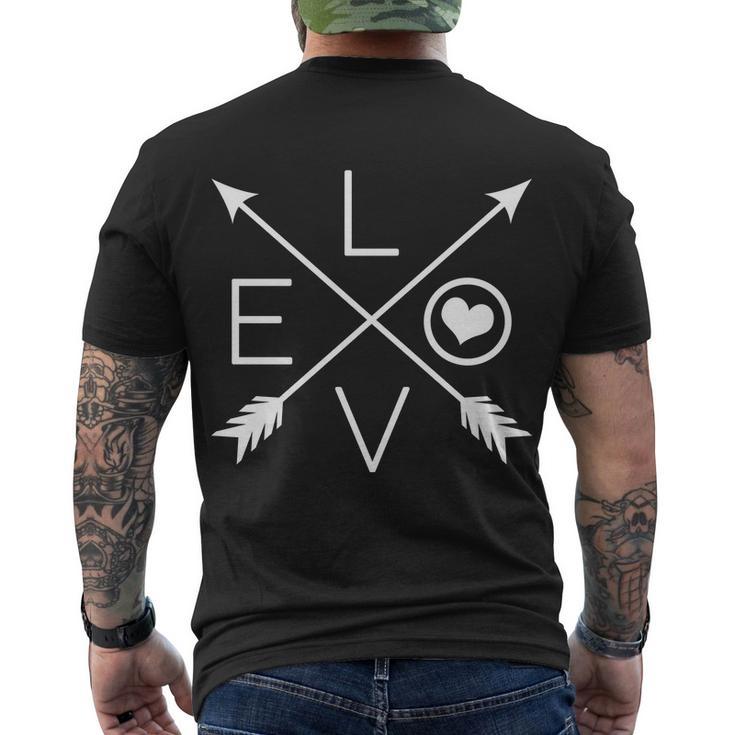 Valentines Day Love Arrows Men's Crewneck Short Sleeve Back Print T-shirt