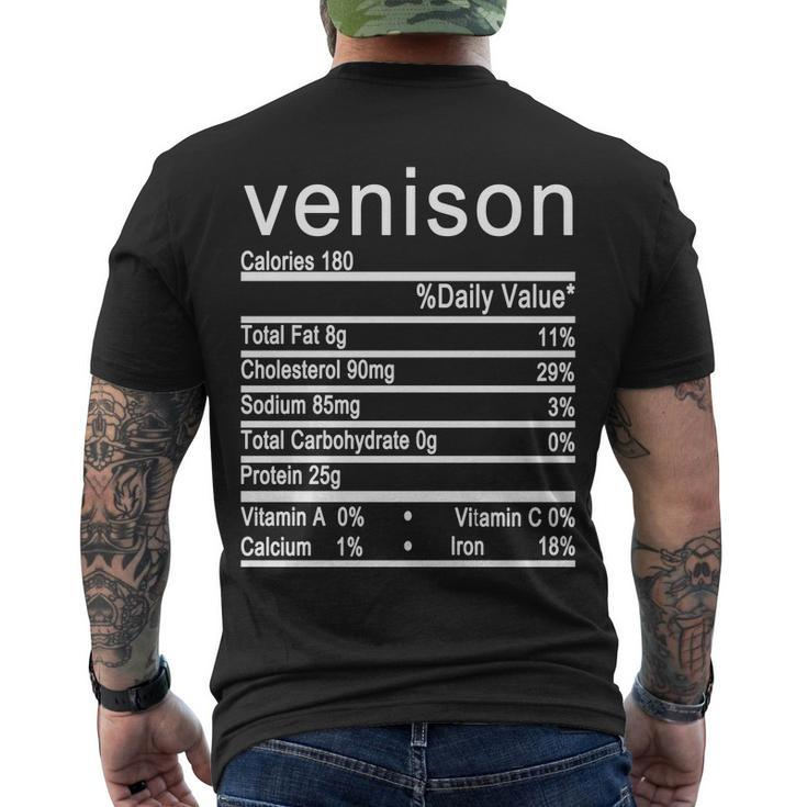 Venison Nutrition Facts Label Men's Crewneck Short Sleeve Back Print T-shirt