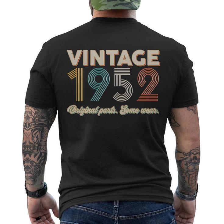 Vintage 1952 Original Parts Some Wear 70Th Birthday Tshirt Men's Crewneck Short Sleeve Back Print T-shirt