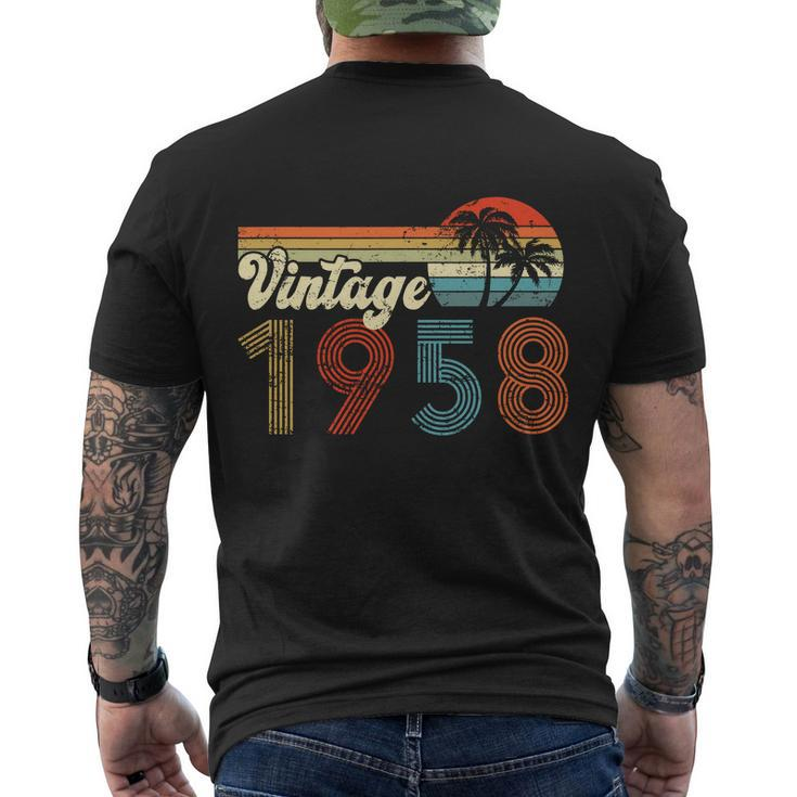 Vintage 1958 Made In 1958 64Th Birthday Gift 64 Year Old Men's Crewneck Short Sleeve Back Print T-shirt
