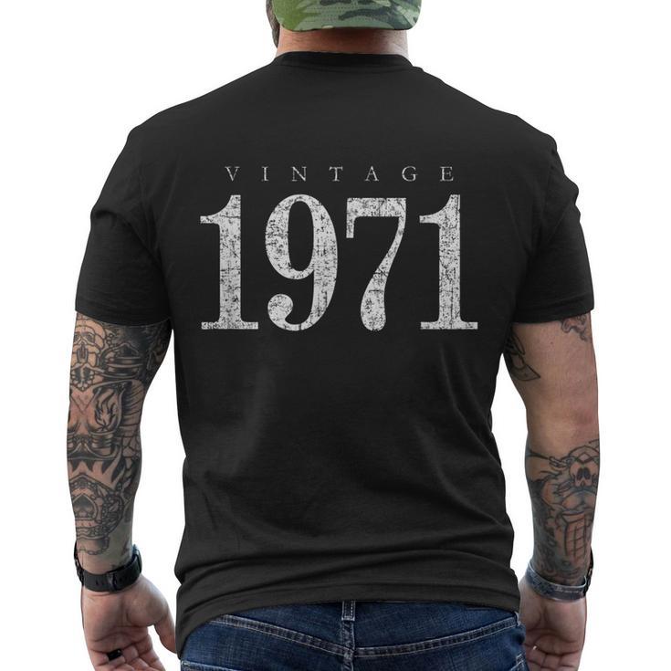 Vintage 1971 Antique White 50Th Birthday Tshirt Men's Crewneck Short Sleeve Back Print T-shirt