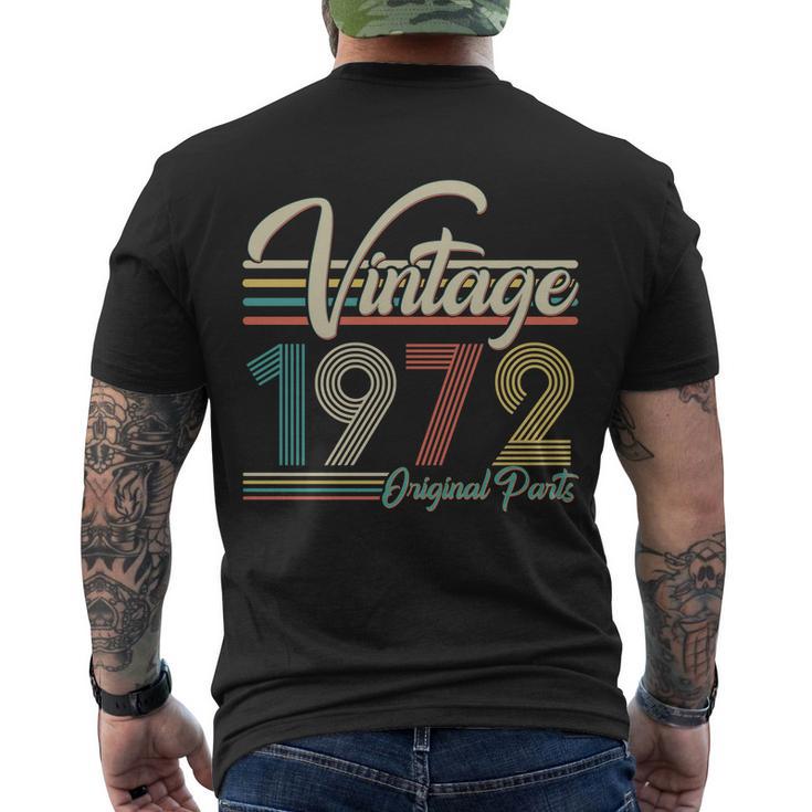 Vintage 1972 Original Parts 50Th Birthday Tshirt Men's Crewneck Short Sleeve Back Print T-shirt