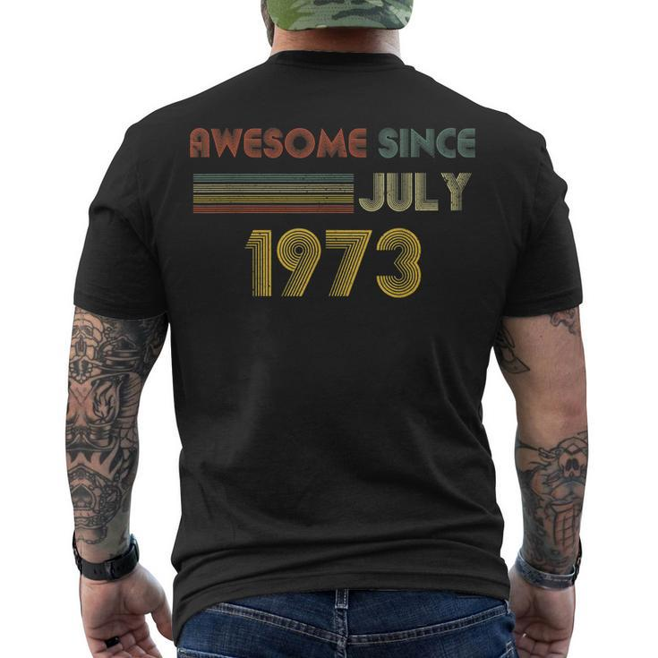 Vintage 1973 49Th Birthday Awesome Since July Retro Men's T-shirt Back Print