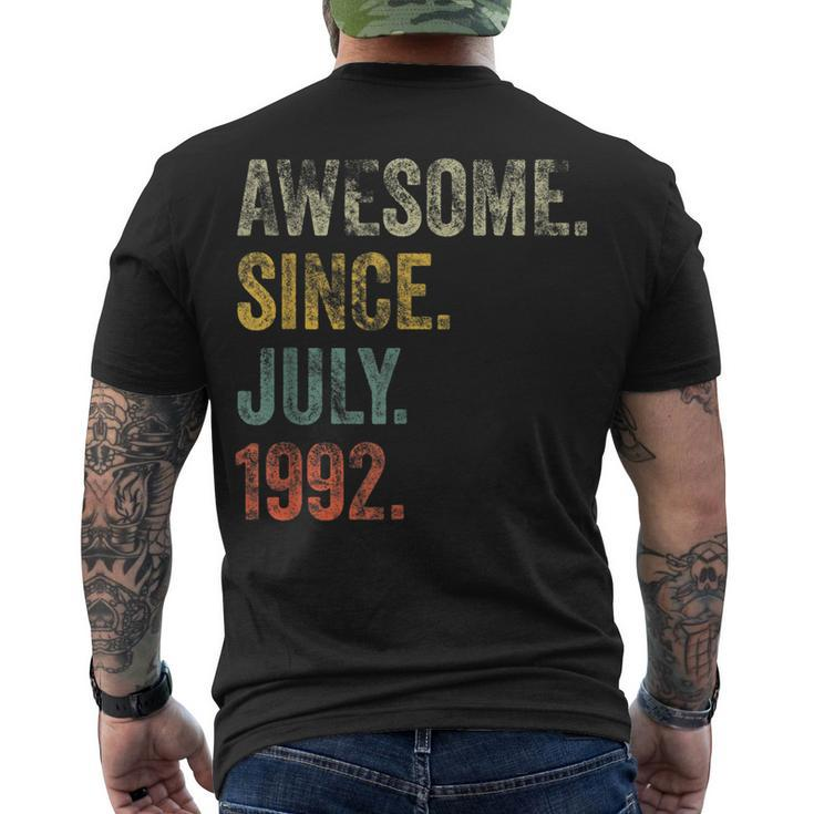 Vintage 1992 30Th Birthday Awesome Since July 1992 Men's T-shirt Back Print