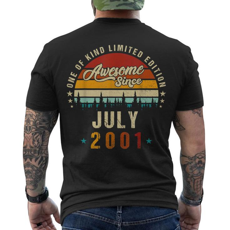 Vintage 21Th Birthday Awesome Since July 2001 Epic Legend Men's T-shirt Back Print